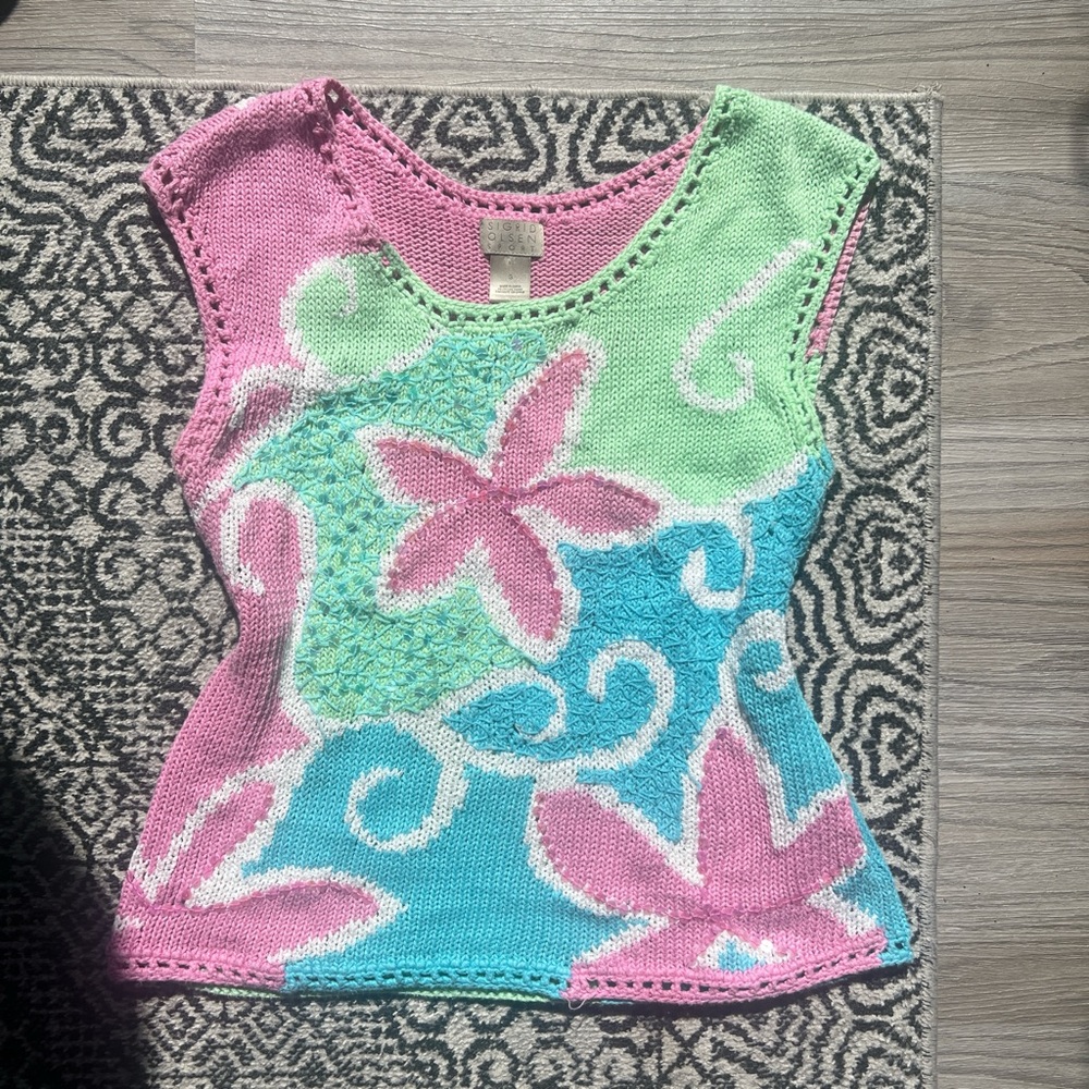 Colorful Knit Sleeveless Top